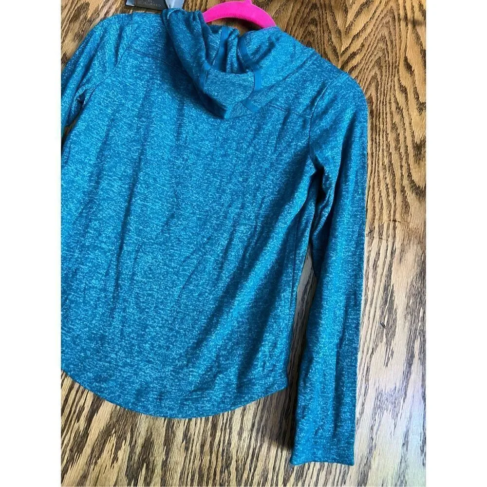 Athleta Girl All You Got Top Billard Teal Hooded Top Girls Size Large/12
